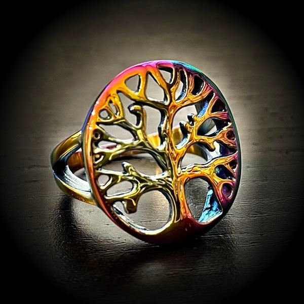 'Psychedelic' Tree of Life Ring