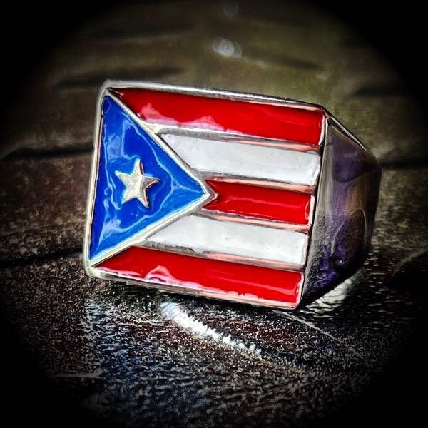 Puerto Rico Rings Puerto Rico Flag Ring (#R0426) – SkullJewellery
