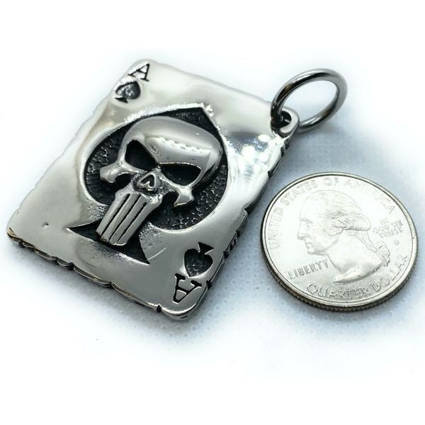 'Punisher - Ace of Spades' Pendant - size comparison