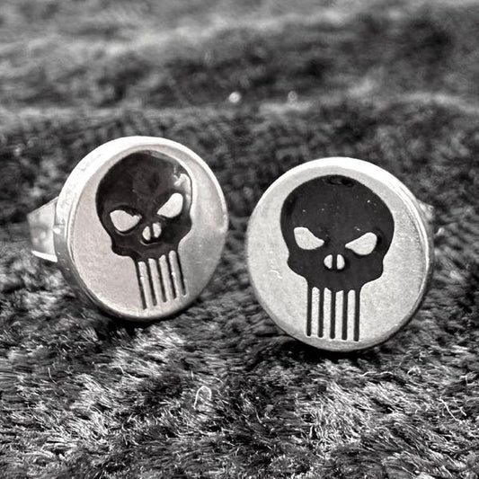 Punisher skull earrings