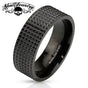 Pyramid Spikes Black Band Ring Stainless Steel (#406)