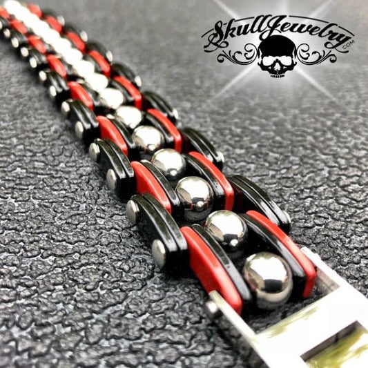 RED 'Opposites Attract' Steel Bracelet (813RED)