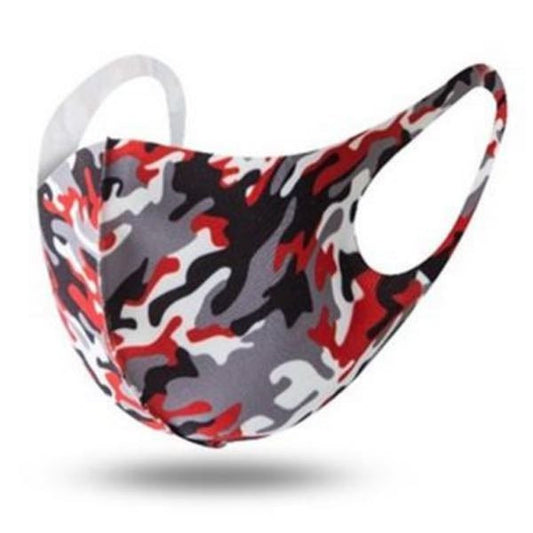 Red Camouflage Washable Face Mask