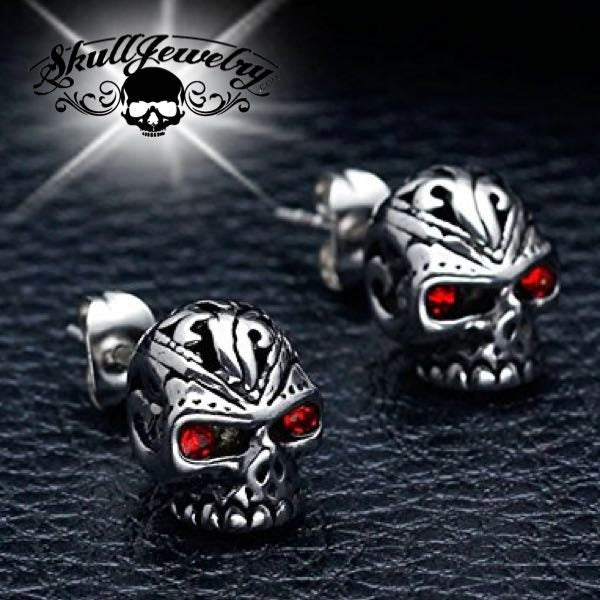 'Red Eyes' Skull Earring (e029)