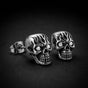 Scene of the Crime - Skull Stud Earrings w/White Stones (#e031)