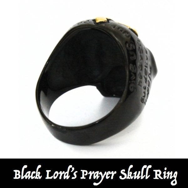 Schwarz Lords Prayer Schädel-Ring