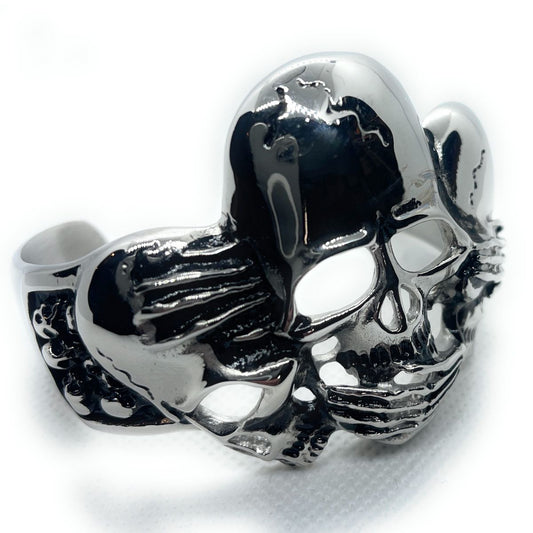 'See, Hear or Speak No Evil' Steel Bracelet