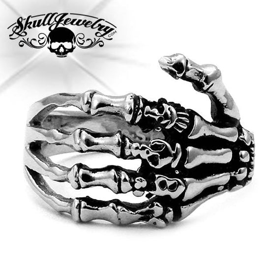 'Skeleton Hand' w/Skulls Ring