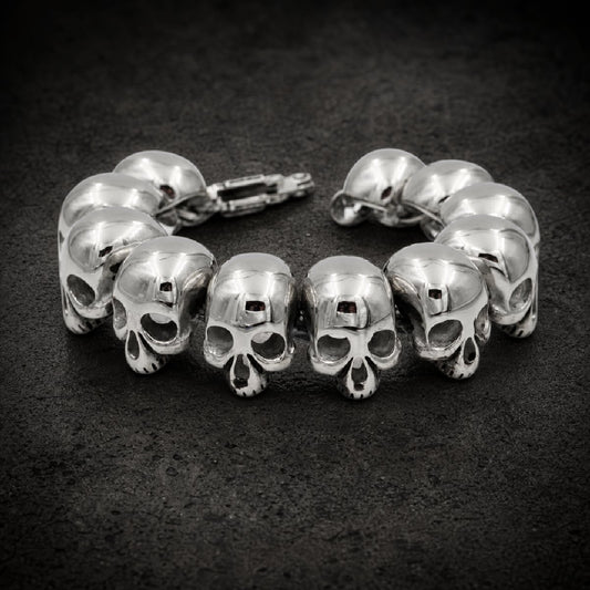 Skull Legion — 9" Skull Bracelet · 88grams