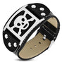 Skull Plate Leather Bracelet (c116)
