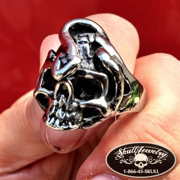 skull and snake ring