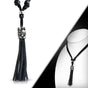 Skulltastic Adjustable Black Leather Necklace (#c103)