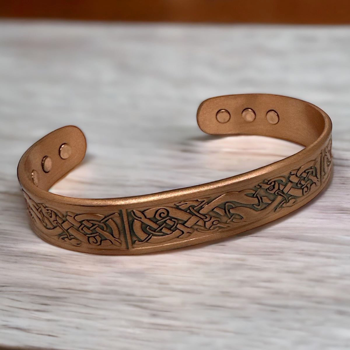 Solid Copper Cuff Bracelet with 6 Magnets