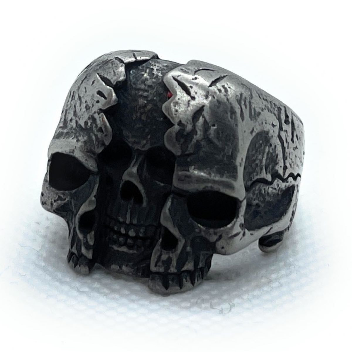 Split Personality two face Skull Ring