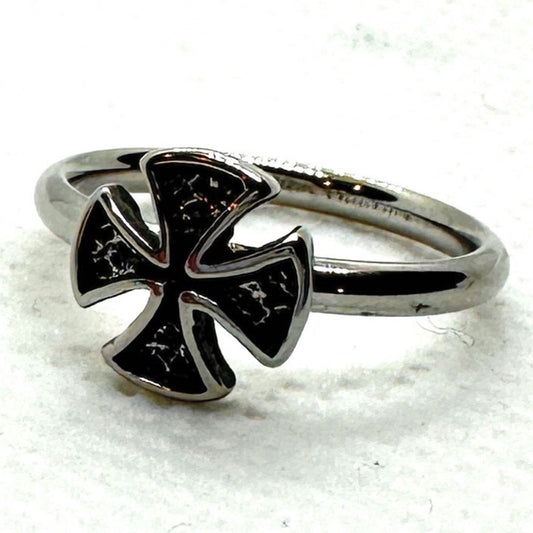 Stainless Steel Iron Cross Ring (#309)