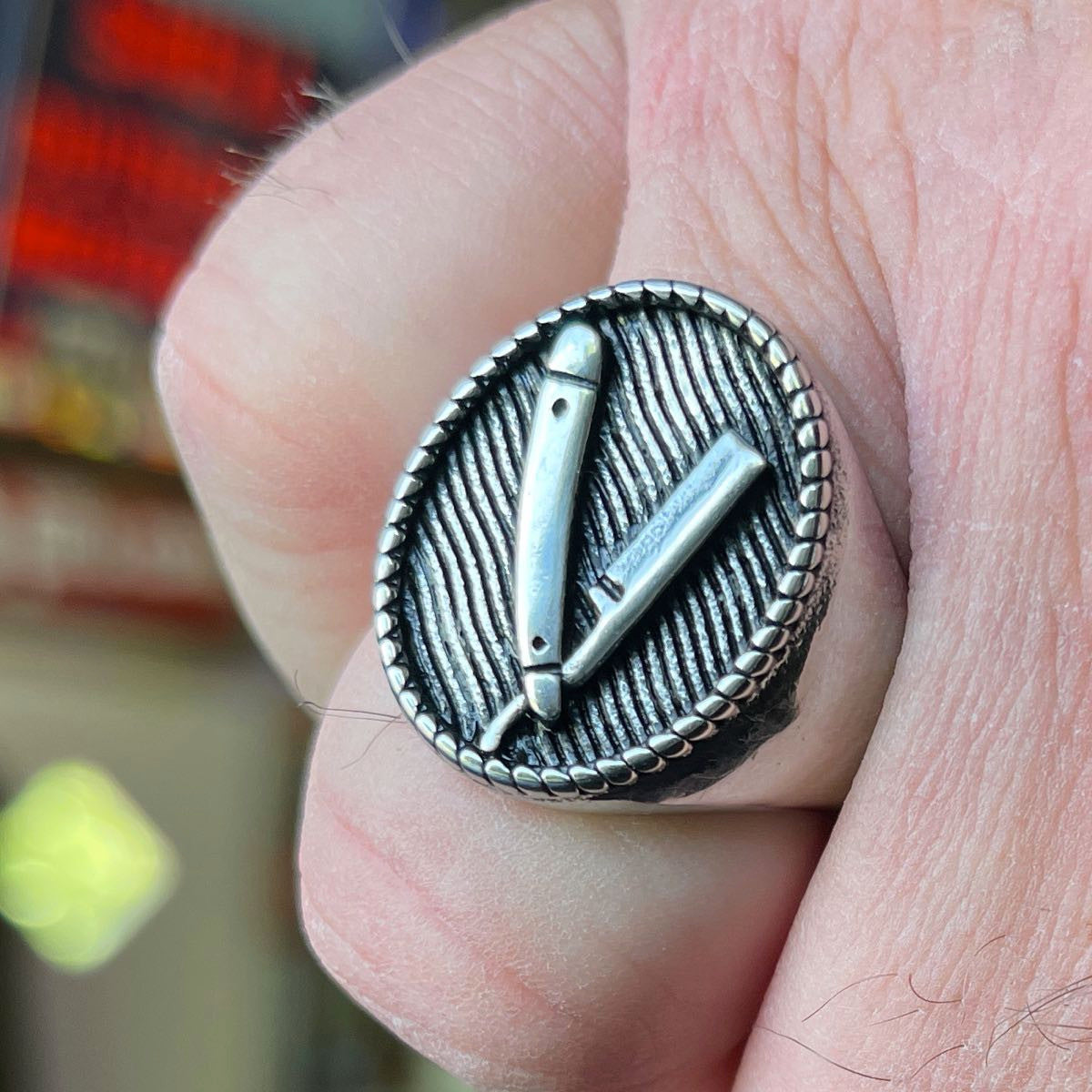 'Straight Razor' Stainless Steel Ring