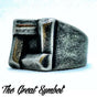 The Great Symbol - Distressed Steel Ring (#130)