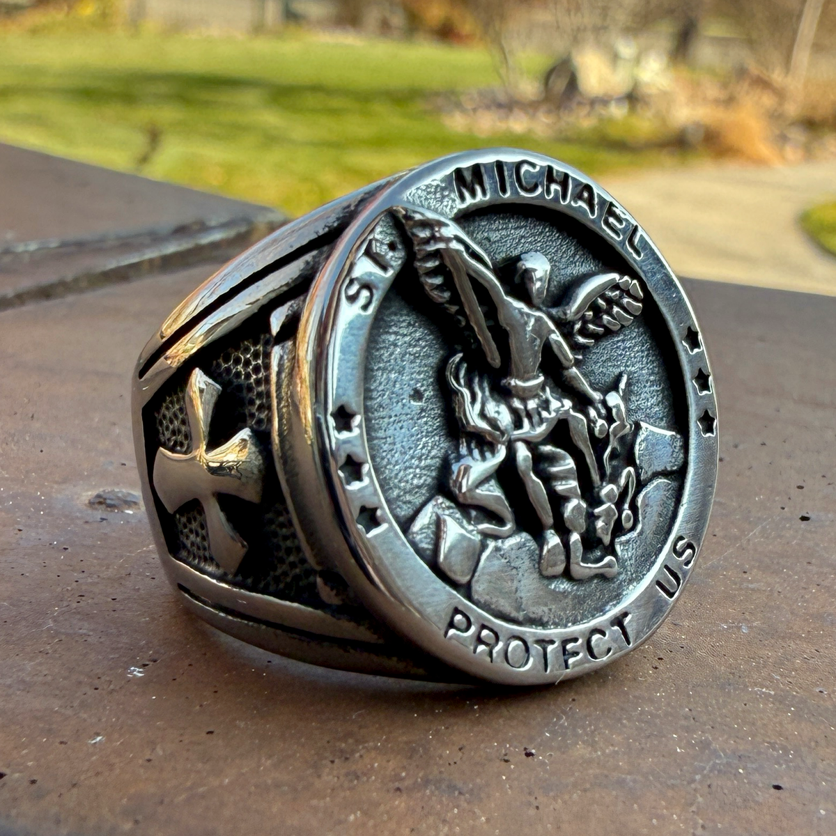 St. Michael War Shield Ring