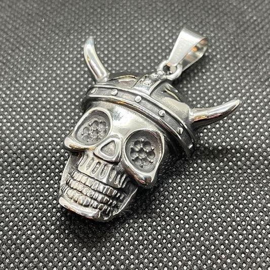 The Warrior Skull Pendant with horns