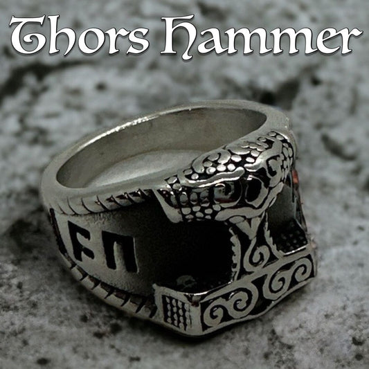 Thors Hammer solid back Ring