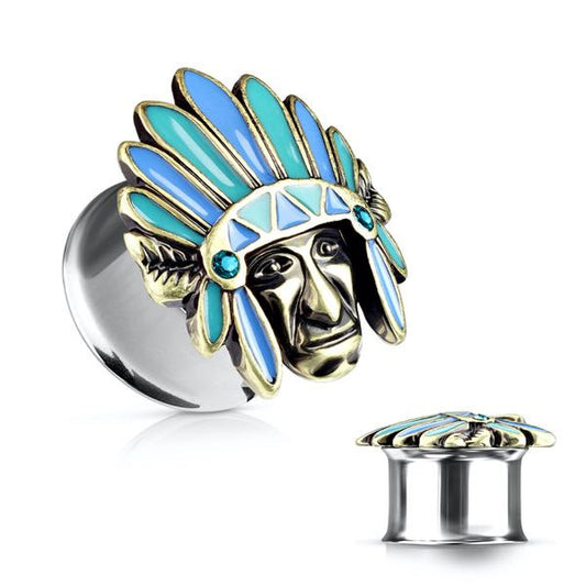 'Tribal Chief' 316L Surgical Steel Double Flared Tunnels