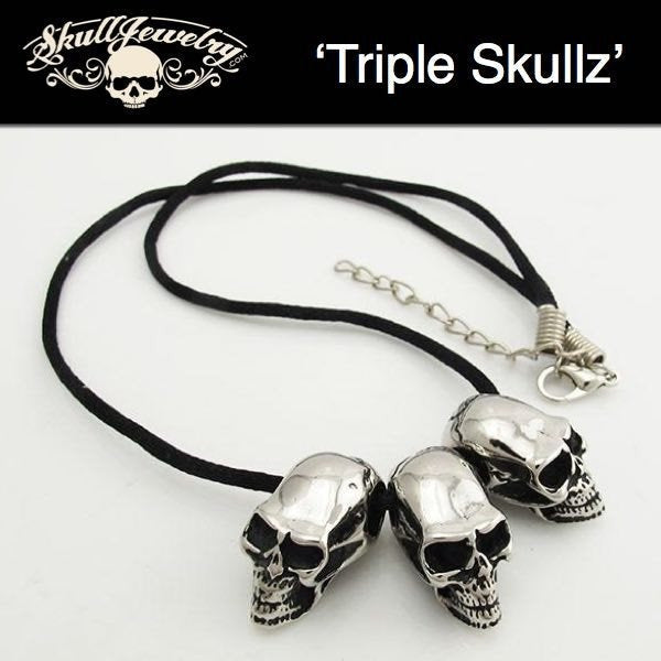 Triple Skullz Skull Pendant