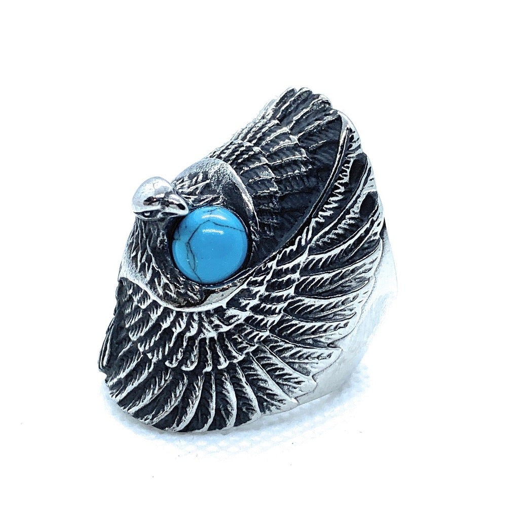 'Native American Dove' ring w/Turquoise Ring (664)