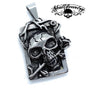 Every Rose Has Its Thorn - Skull Pendant (#p017)