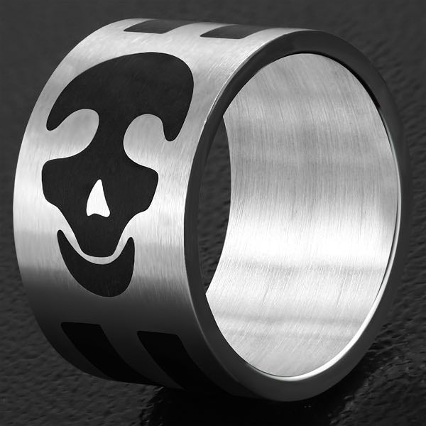 Wide Band Skull Ring