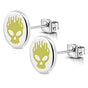 Yellow 'Flaming Skull' Earrings (c269)