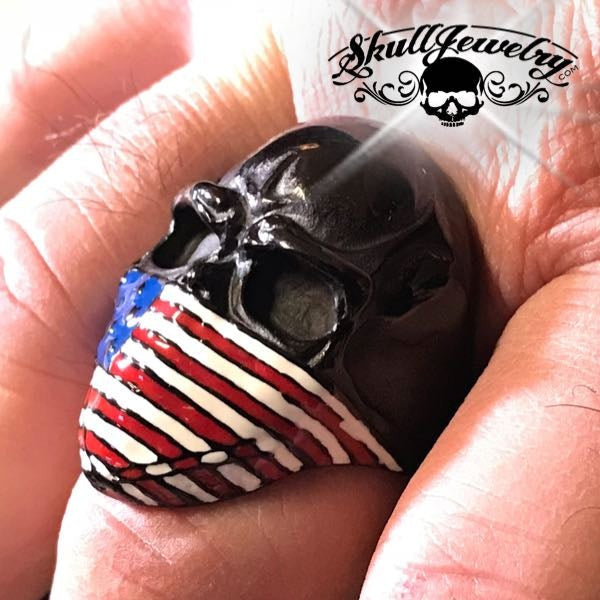 african american infidel skull ring