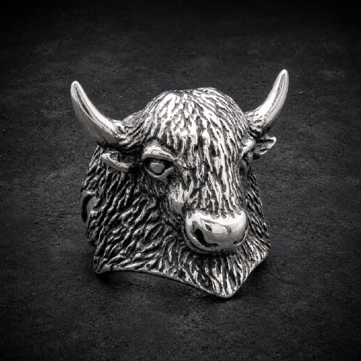 American Bison - Stainless Steel Ring - 316L stainless steel unisex jewelry (R0706)