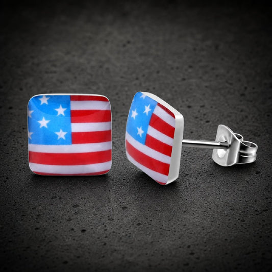 American Flag Earrings (#c318)