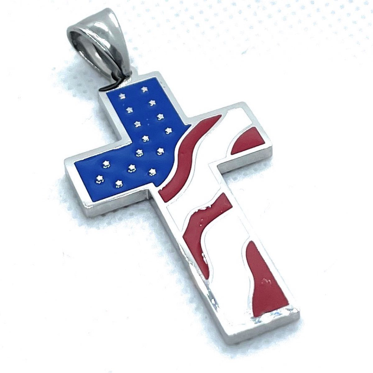 American Flag Cross Pendant