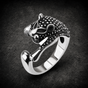 Ancient Feline (cat) Ring With Antiqued Studs (#R0744)