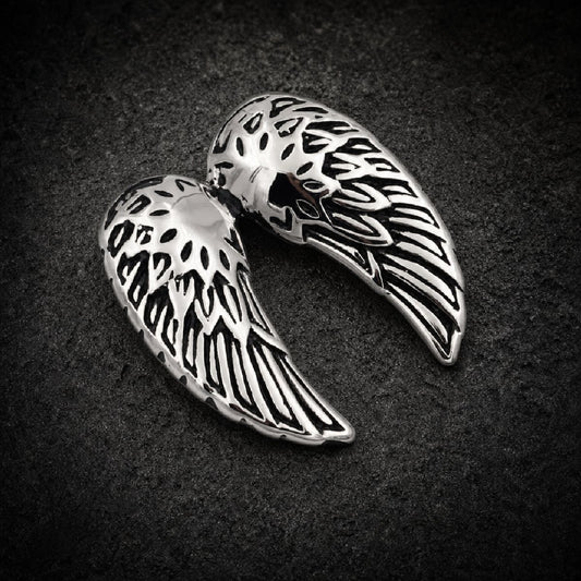 Angel Wings Pendant - 316L stainless steel unisex jewelry, angel wings stainless steel pendant, gothic biker angel wing ne…