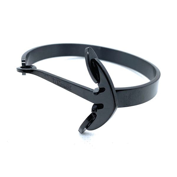 Black Anchor Bangle Bracelet