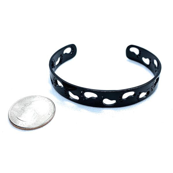 Black Footstep Bangle Bracelet