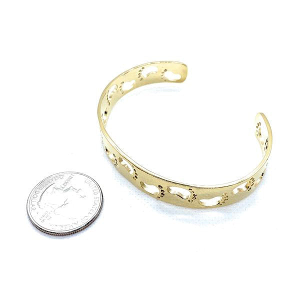 Gold Footstep Bangle Bracelet (3 Color Options)