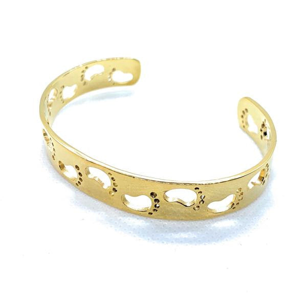 Gold Footstep Bangle Bracelet (3 Color Options)