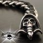 Grim Reaper - Leather & Steel Bracelet (#ba050)