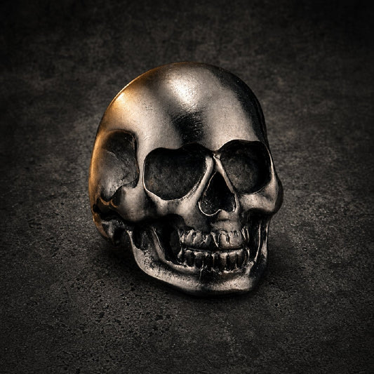 Back in Black Stainless Steel Skull Ring - Matte Black Skull Ring (#BNB)