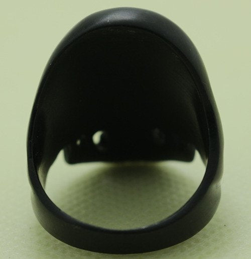 Back in Black Stainless Steel Skull Ring - Matte Black Skull Ring (#BNB)