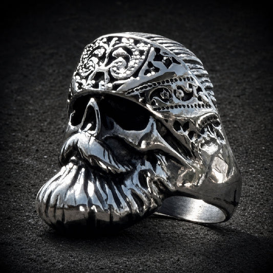 Bandana Bones — 316L Stainless Steel Skull Ring