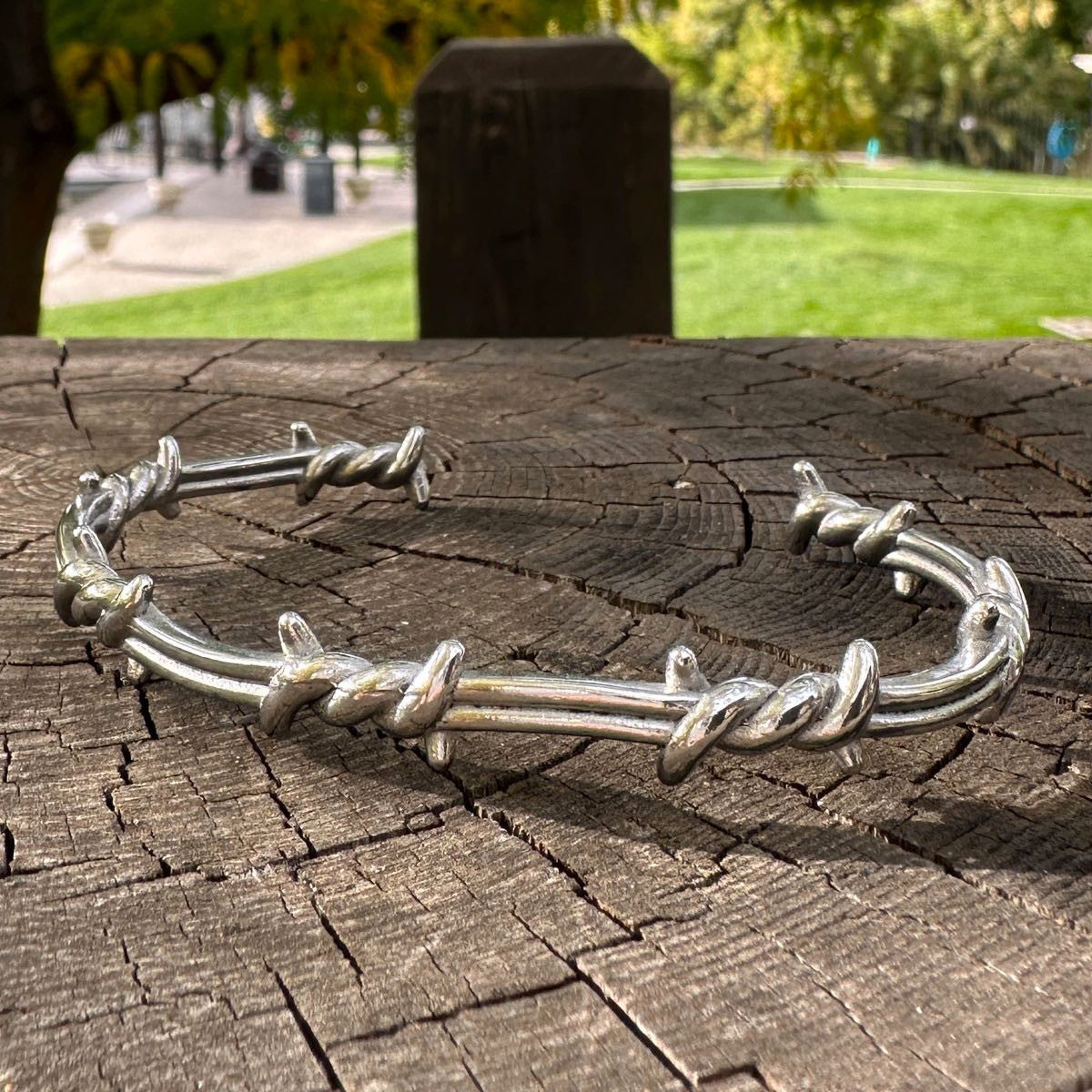 barbed wire bangle bracelet