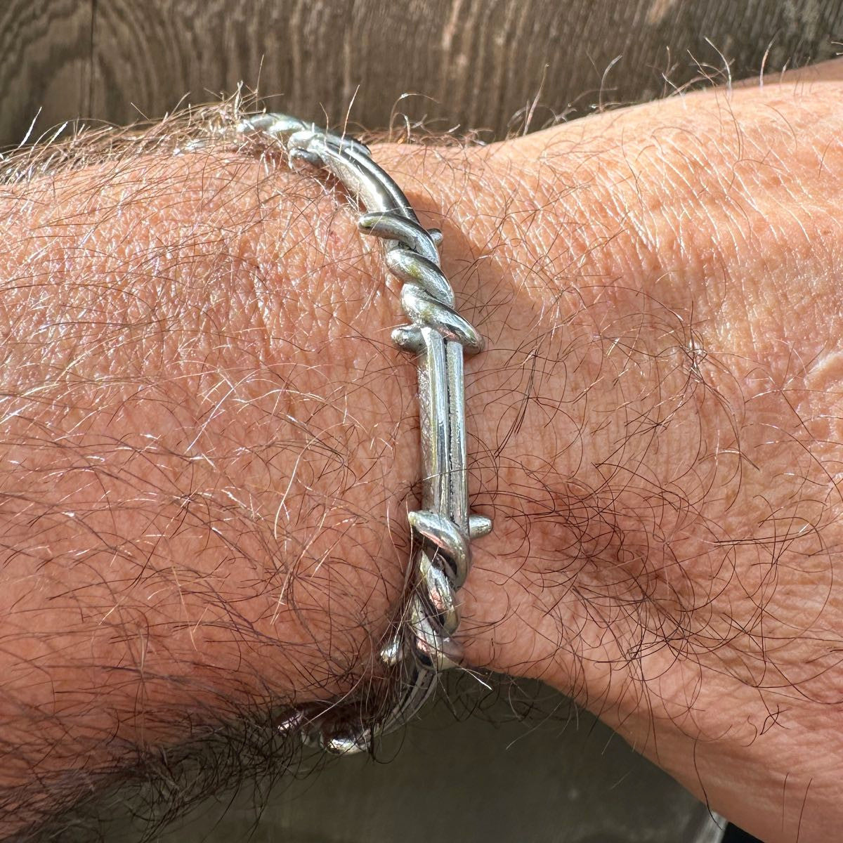barbed wire bangle bracelet