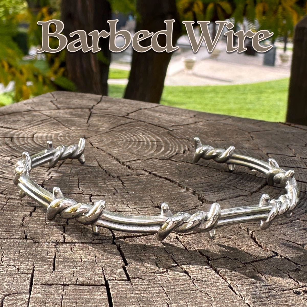 barbed wire bangle bracelet