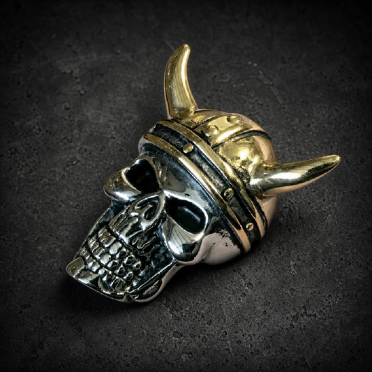 Biblical 'Zedekiah' Last King Of Judah Skull w/Horns Ring - 316L stainless steel unisex jewelry (R0710)