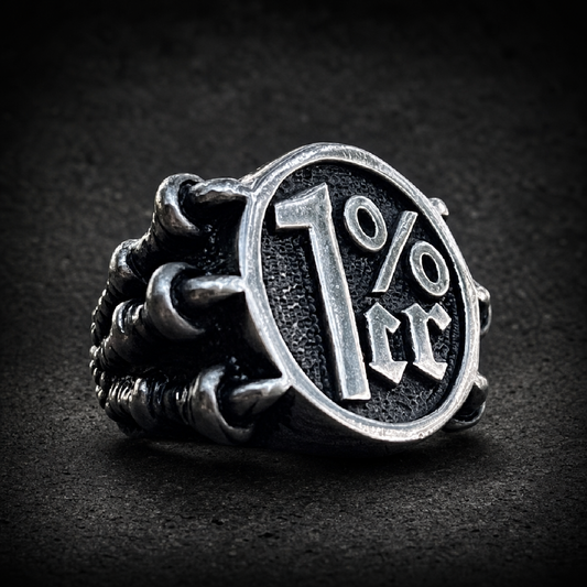 Big & Bold 1%er Biker Ring w/Claws - 316L stainless steel unisex jewelry (R0430)