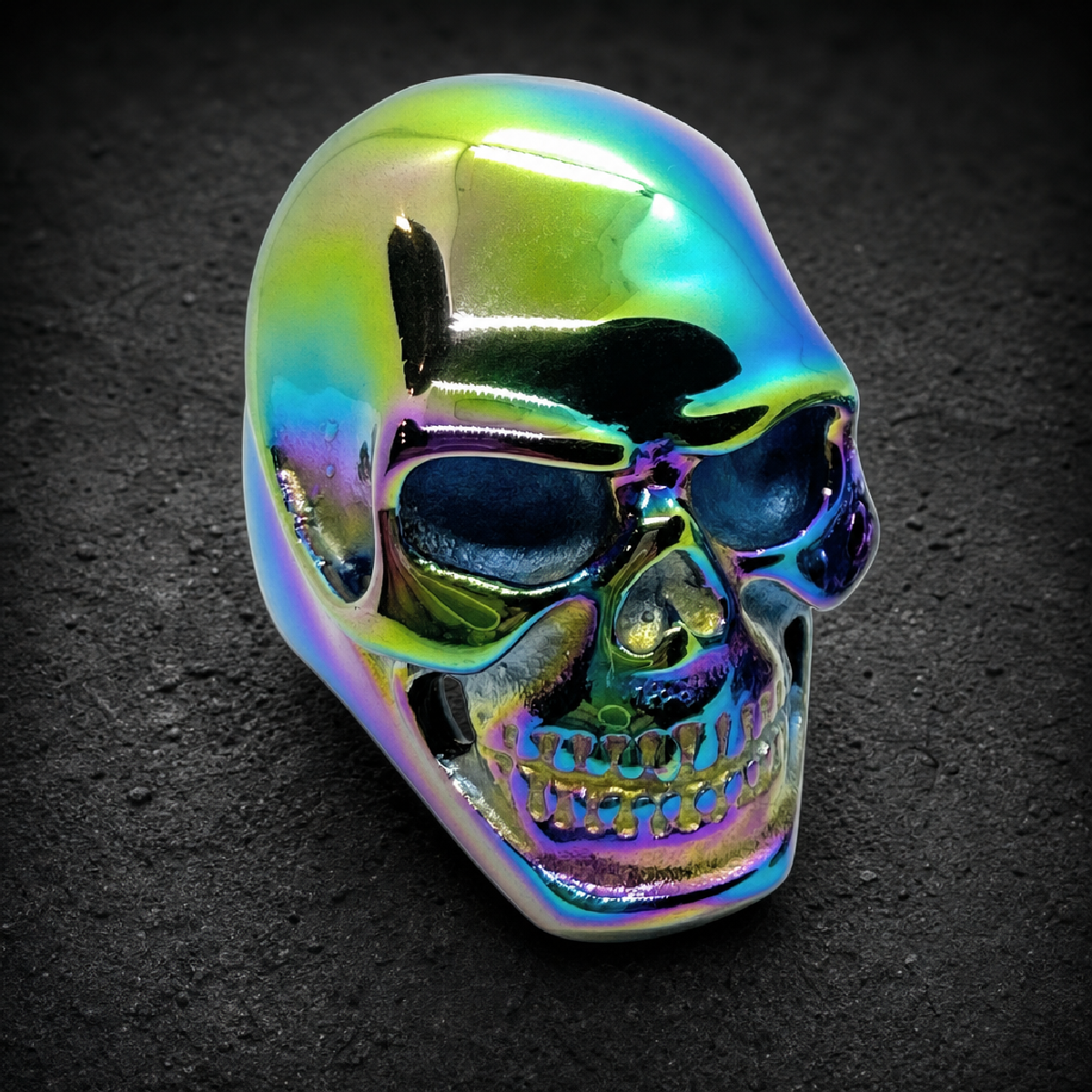Big, Bold & Heavy MULTI-COLOR Steel Skull Ring - 316L stainless steel unisex jewelry (R0445)